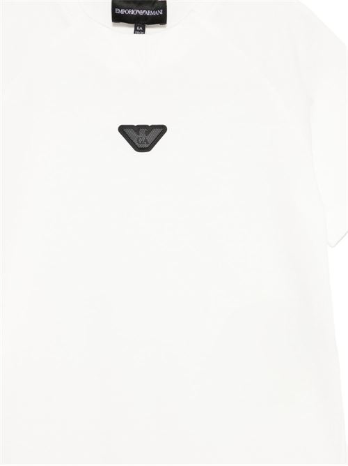 T-shirt bambino Emporio Armani bianca con logo EMPORIO ARMANI KIDS | EB000943AF13715U0003